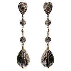 Pave Diamonds Rhodium Sterling Silver Paradizia Earrings