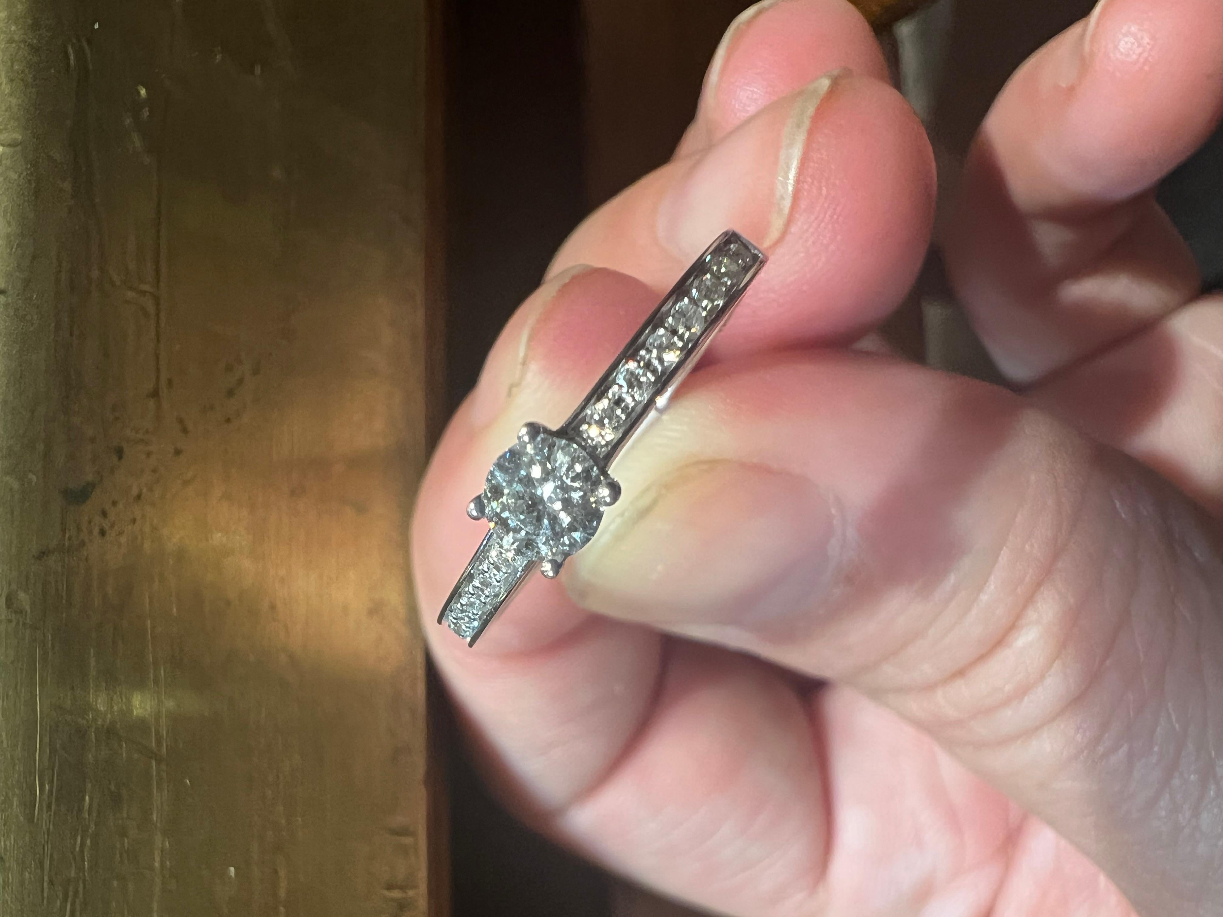 Pave diamonds ring, 18-carat white gold For Sale 7