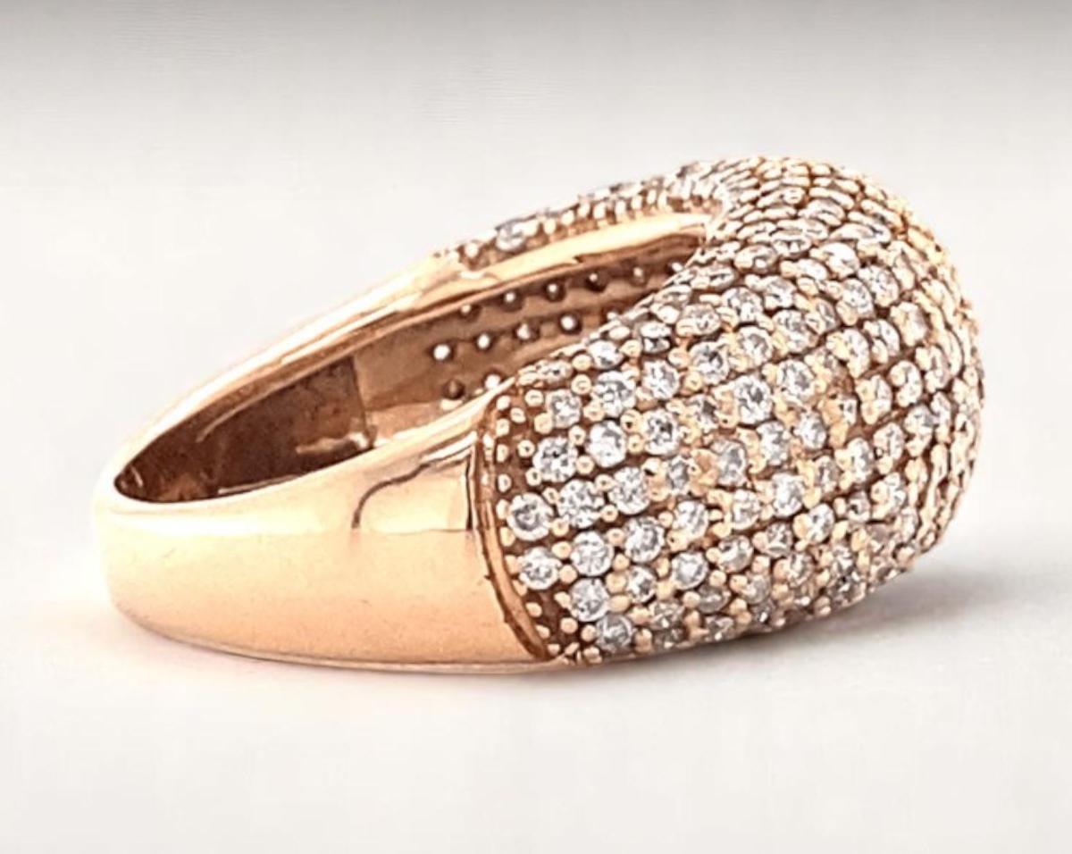Anello con diamante a cupola Pave in oro massiccio 14k (certificato) In condizioni Nuovo in vendita a New Delhi, DL