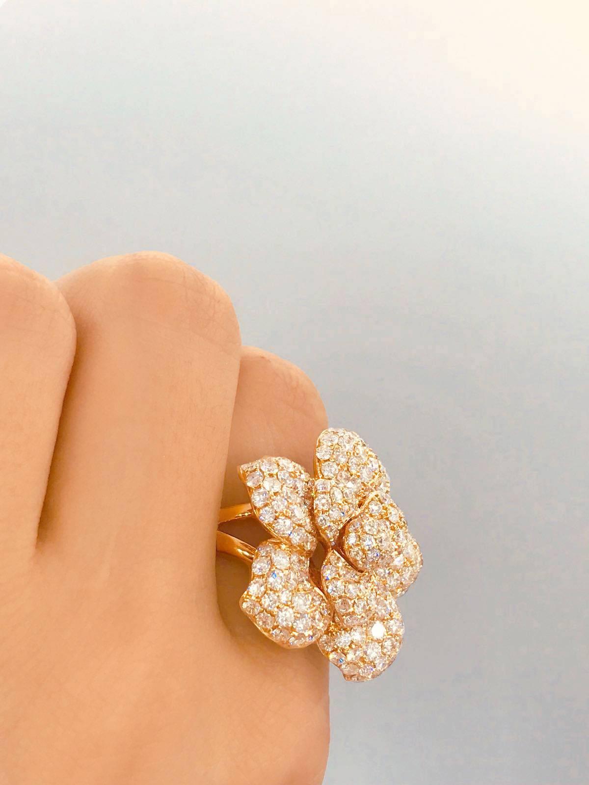 Can be ordered in 18k white/yellow gold. Approx total weight: 4.44 cts
Diamond Color: E-F
Diamond Clarity: Vvs1 
Cut: Excellent 
As noted we are vetted and rated a Top Seller on 1stdibs falling into the top 25% of dealers listed here.
Appraisal from