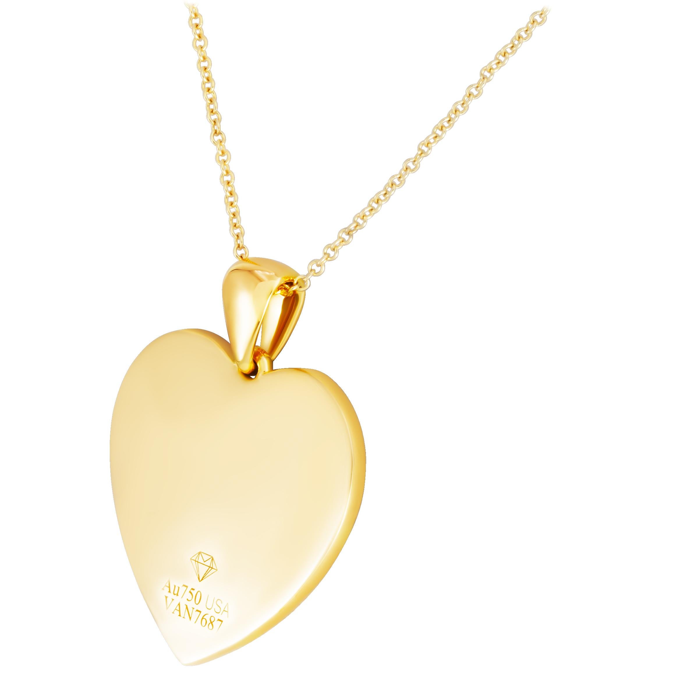 Moderno Ciondolo a forma di cuore con pavé in vendita