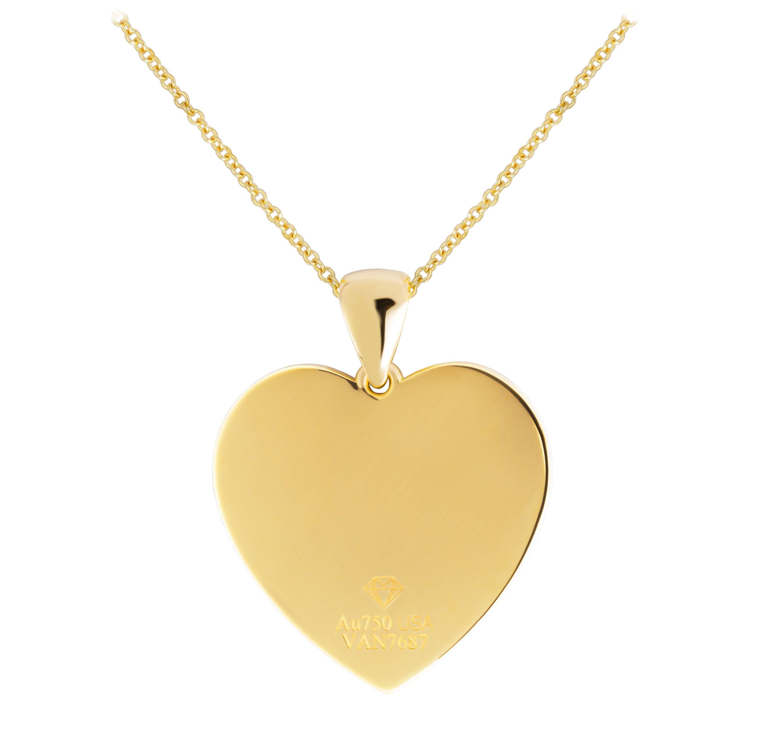 Taglio rotondo Ciondolo a forma di cuore con pavé in vendita