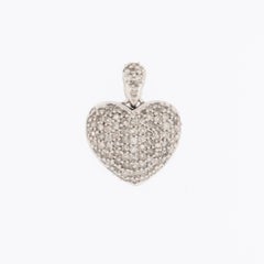 Pavé Heart Pendant White Gold and Diamonds