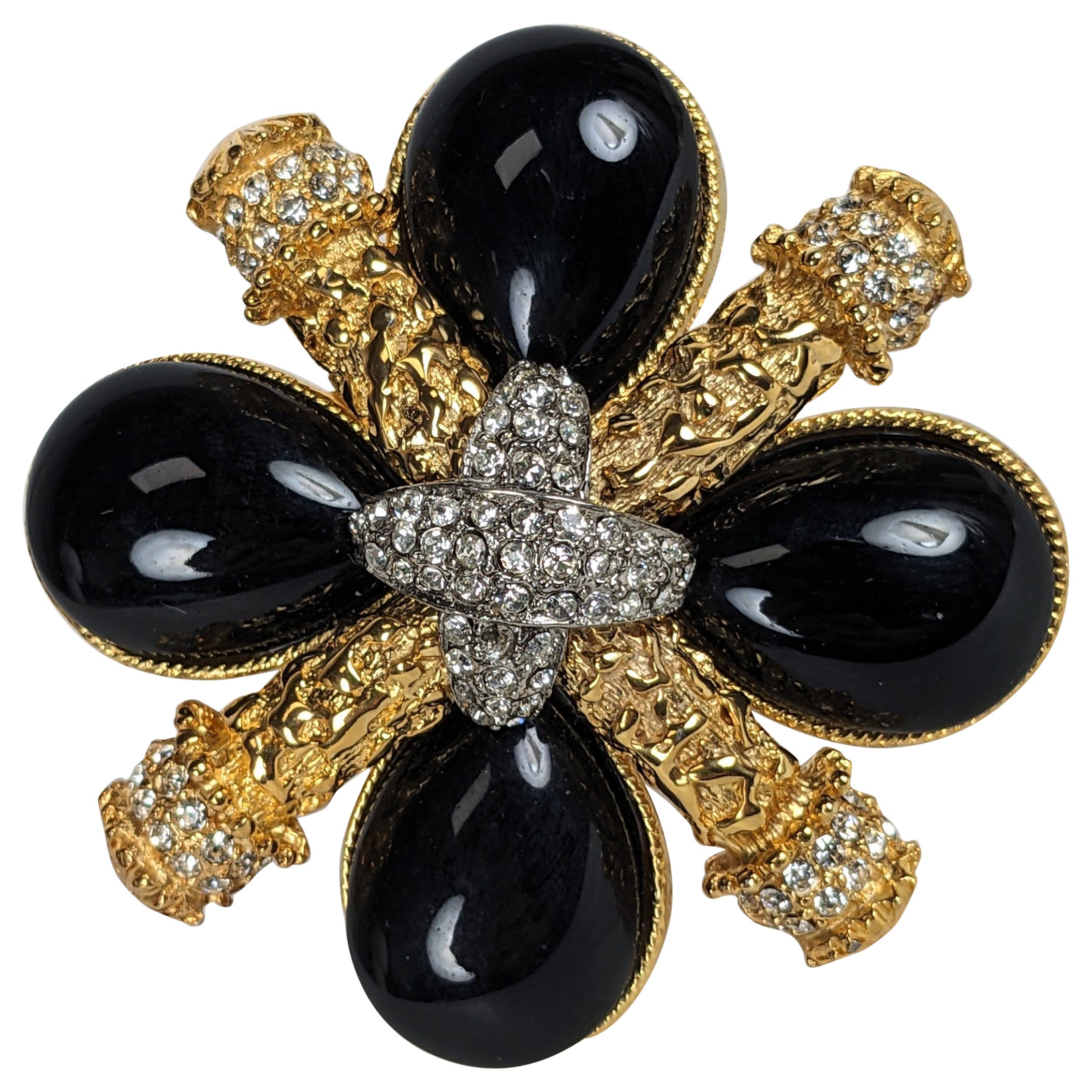Pave Maltese Cross Brooch For Sale
