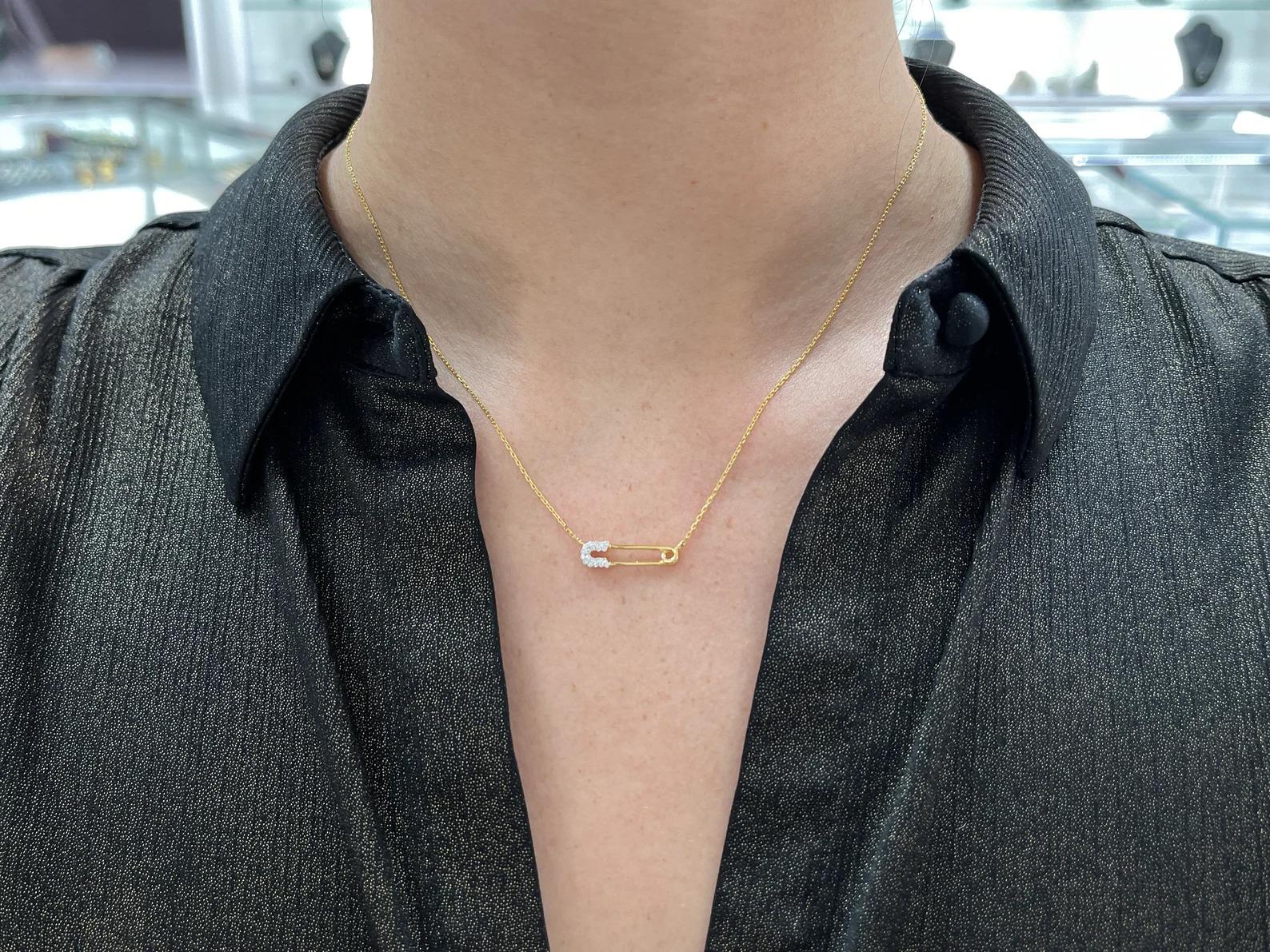 gold safety pin necklace