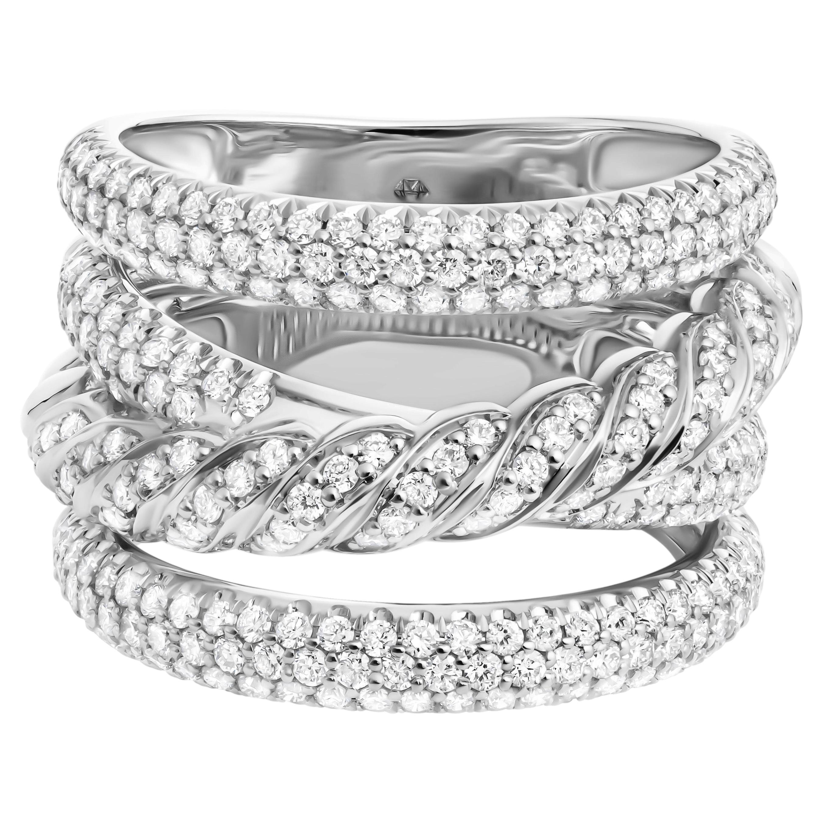 Pavè Overlap Ring For Sale