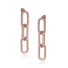 Pave Paperclip Earrings