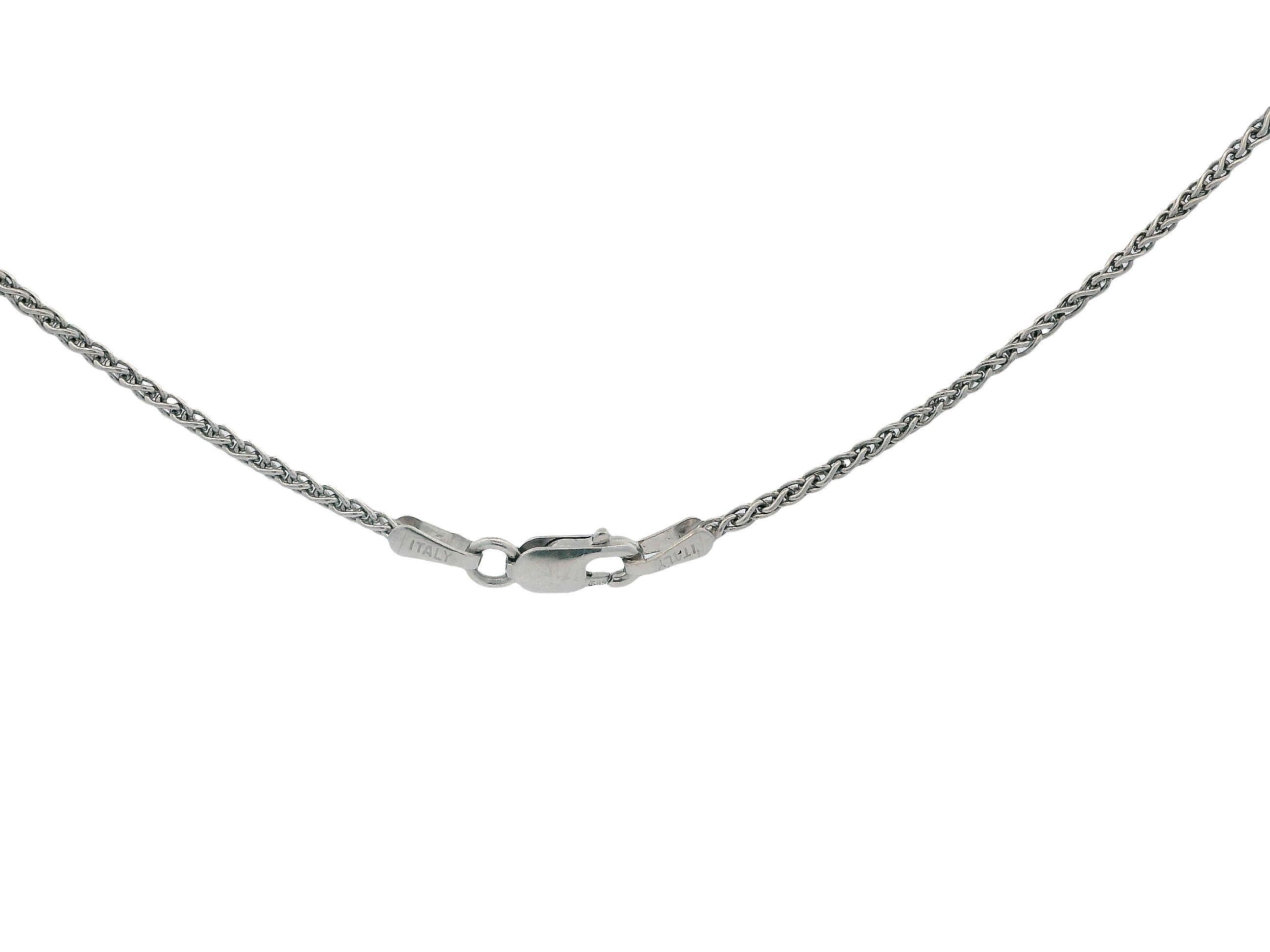 Femenino o masculino Collar con Colgante de Gota de Perla Pave en Oro Blanco de 18k y 14k en venta