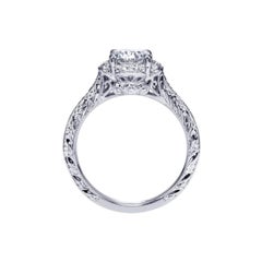 Pave Petals White Gold Diamond Engagement Mounting