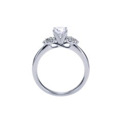 Pave Petals White Gold Diamond Engagement Ring