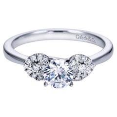   Pave Petals White Gold Diamond Engagement Ring