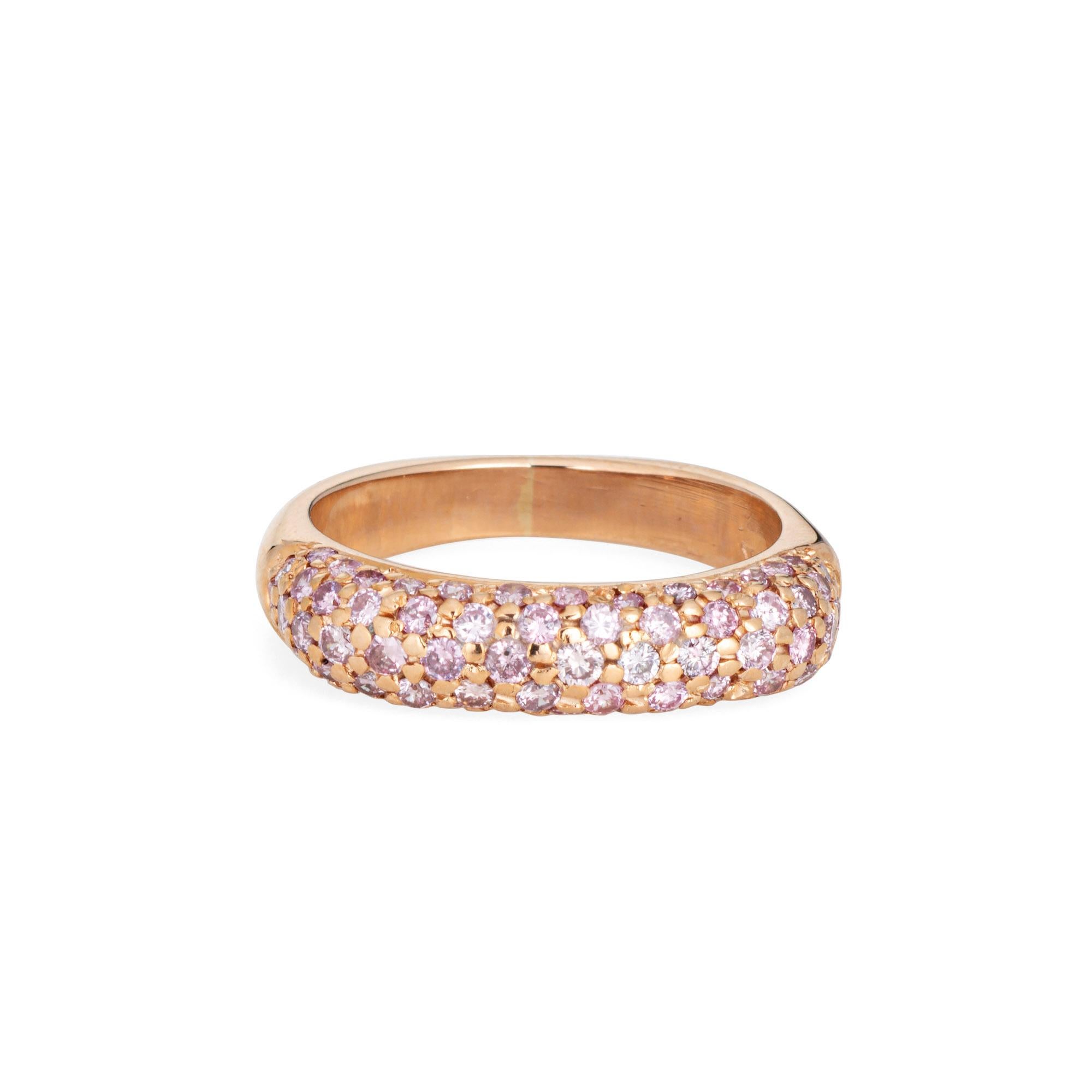 Stylish pave pink sapphire square ring crafted in 14 karat rose gold. 

Pink sapphires total an estimated 0.75 carats.   

The unique square design highlights pave set pink sapphires. The ring is great worn alone or stacked. The low rise ring (3mm -