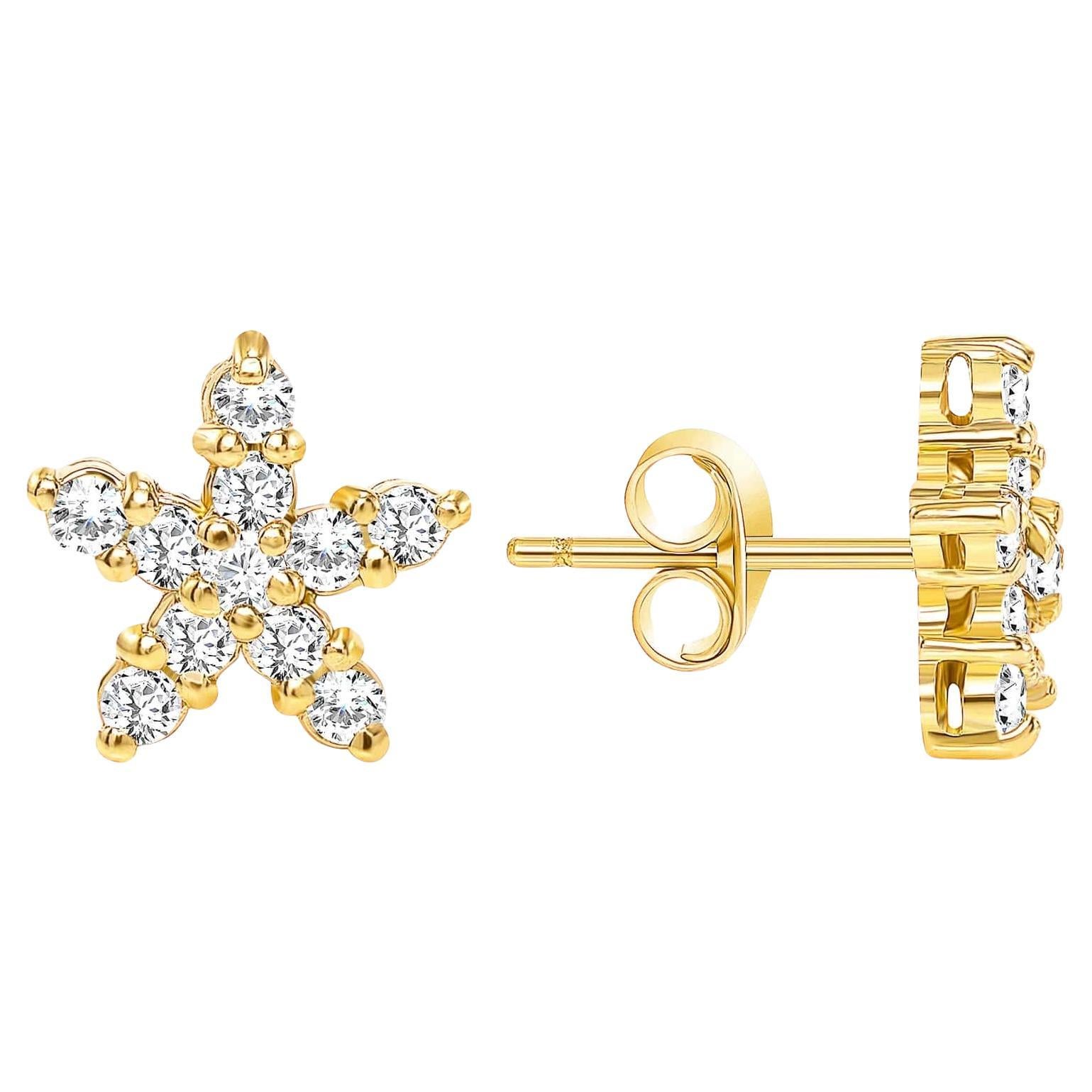 Pave Push Back Multi Farbe Stern Form Diamant Ohrringe