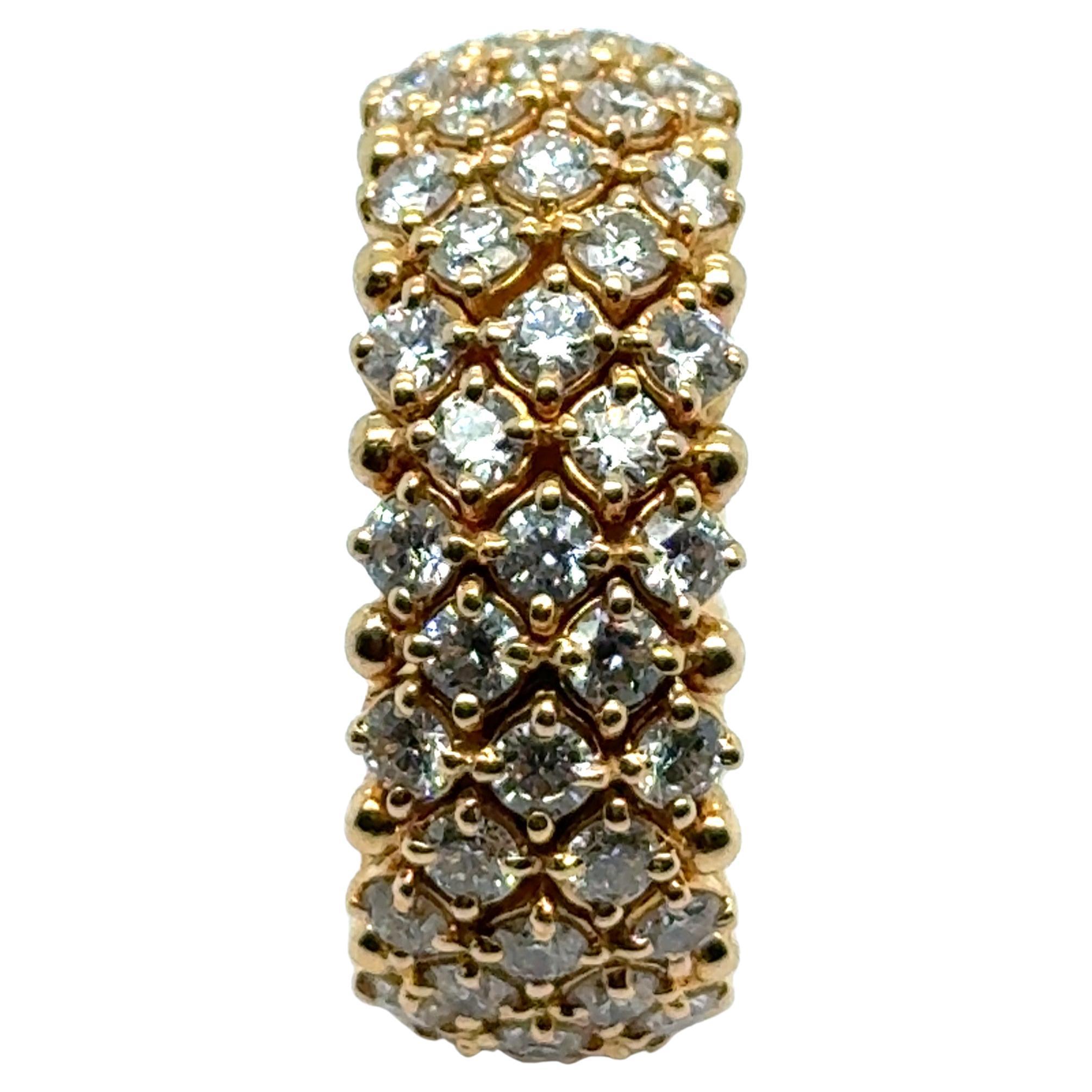 Anillo Pavé con Diamantes en Oro Rojo de 18 Kilates Moderno en venta