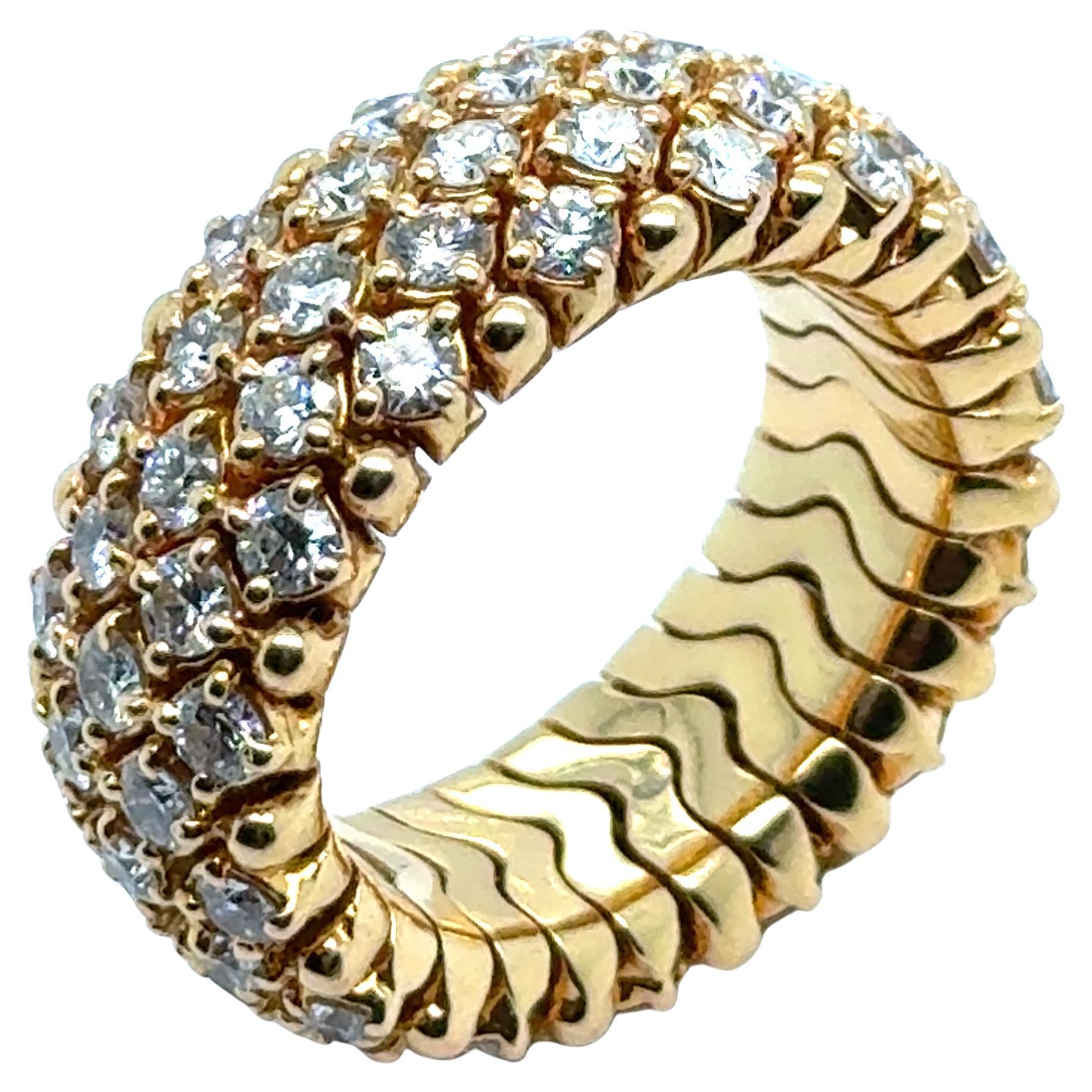 Anillo Pavé con Diamantes en Oro Rojo de 18 Kilates Corte brillante en venta