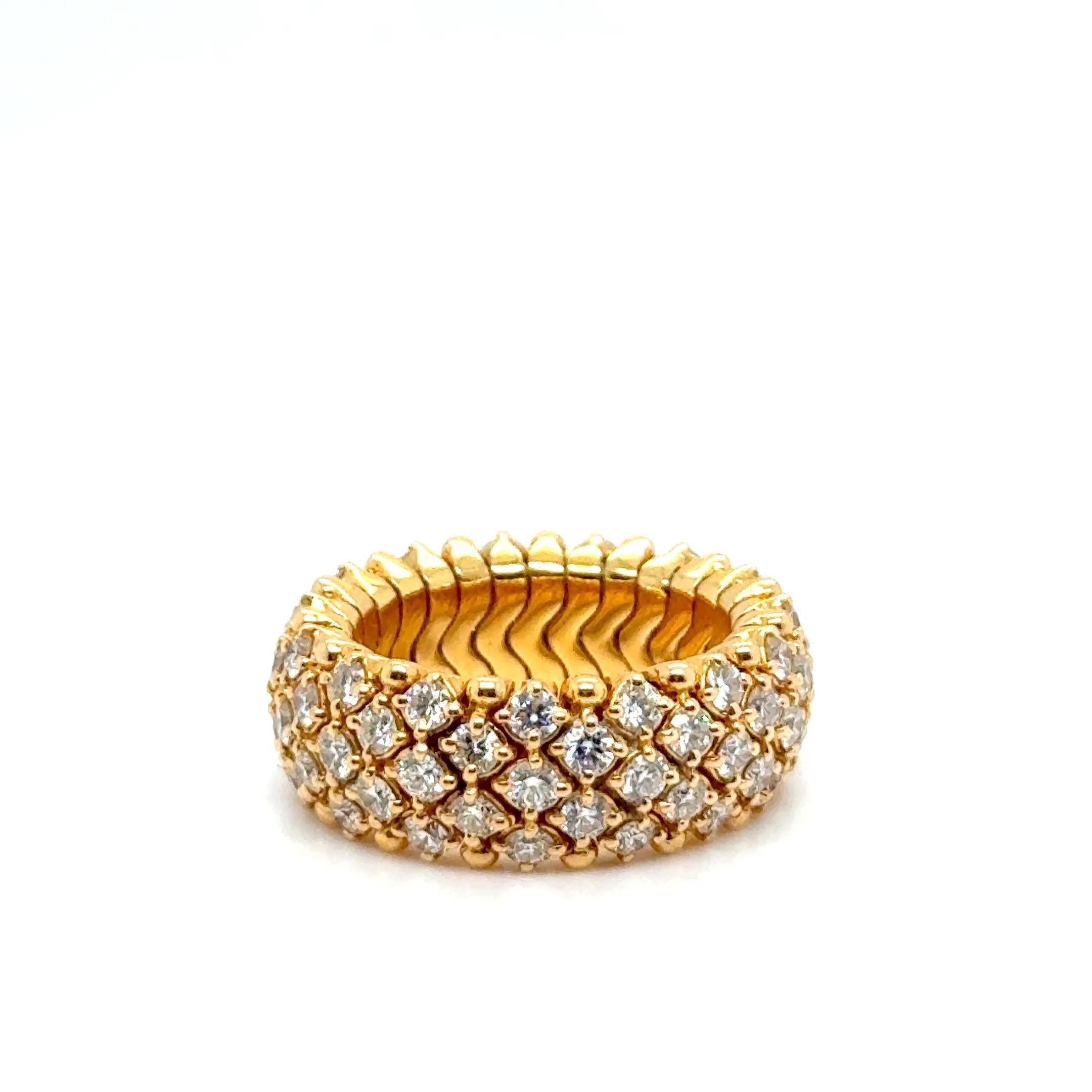 Femenino o masculino Anillo Pavé con Diamantes en Oro Rojo de 18 Kilates en venta