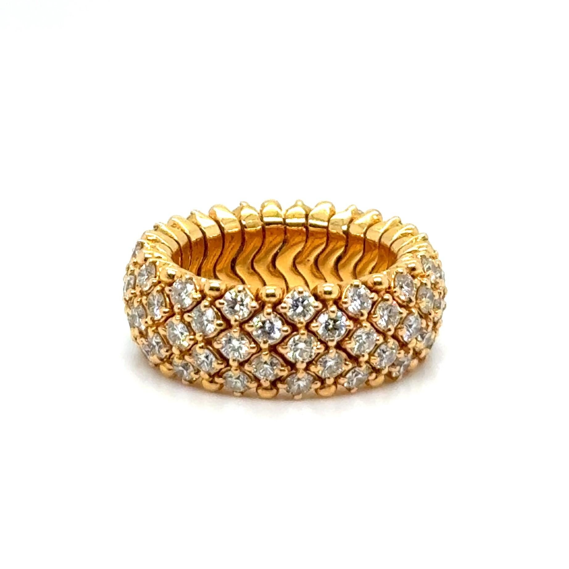 Anillo Pavé con Diamantes en Oro Rojo de 18 Kilates en venta 1