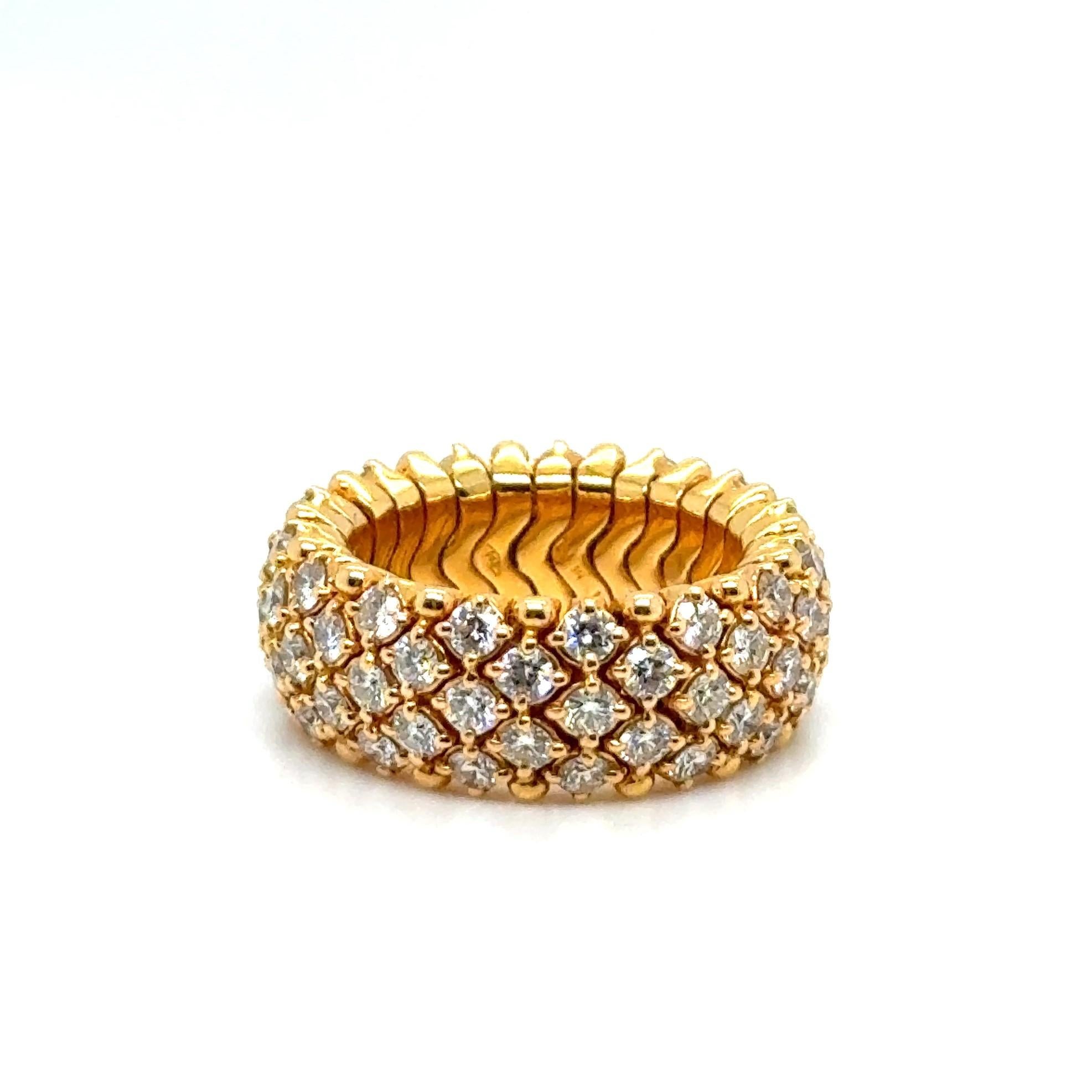 Anillo Pavé con Diamantes en Oro Rojo de 18 Kilates en venta 2
