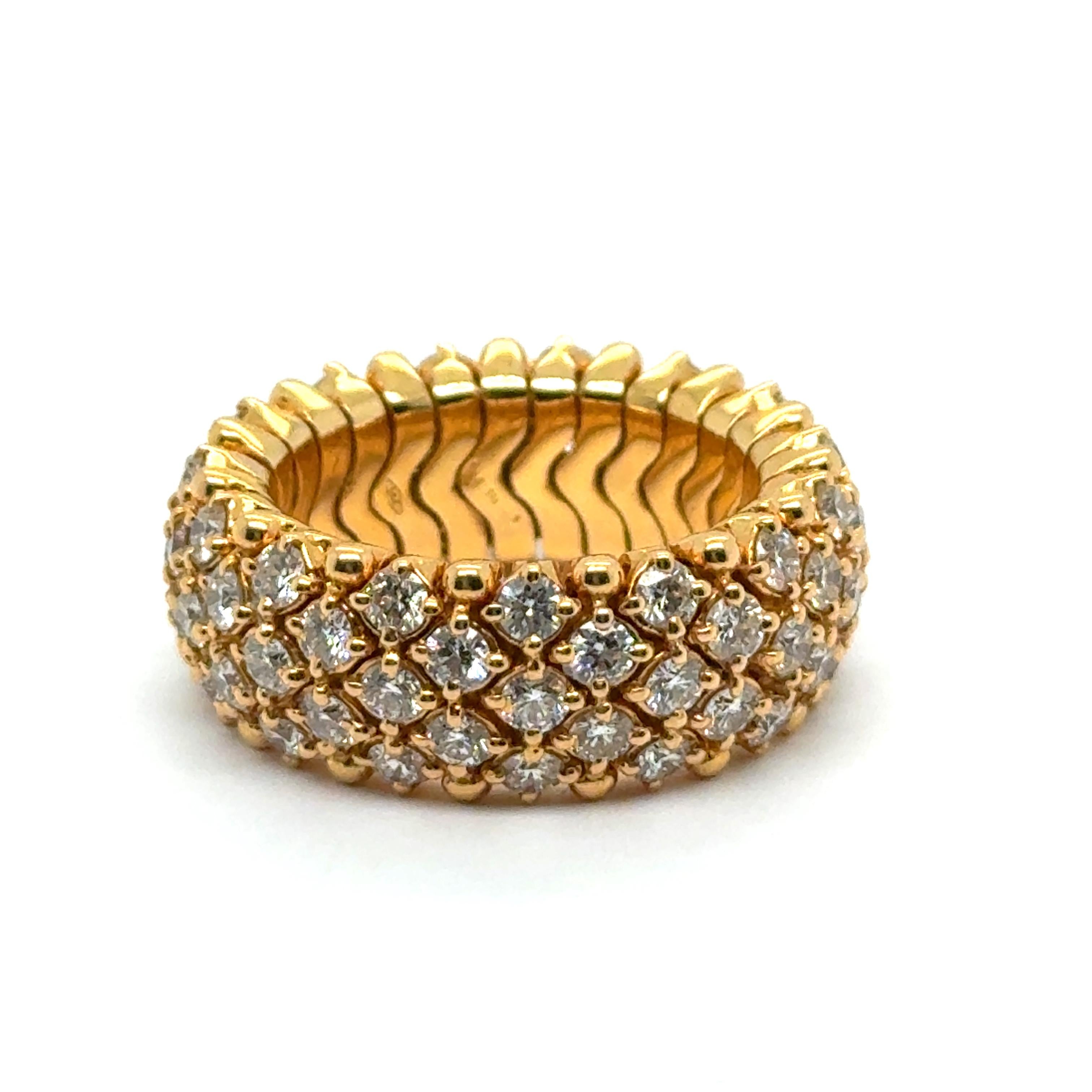 Anillo Pavé con Diamantes en Oro Rojo de 18 Kilates en venta 3