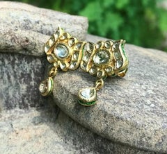 Pave Rosecut Diamond Lotus Earring in 14k Gold