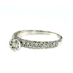 Pave Round Diamond Gold Ring