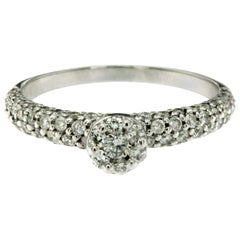 Pave Round Diamond Gold Ring
