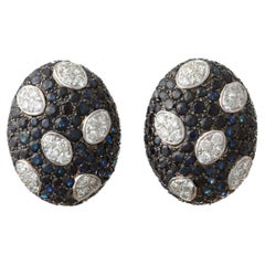 Pavé Sapphire Diamond Domed Polka Dot Earrings