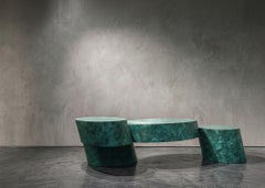 Skulpturaler Pavè Couchtisch aus Grünspan-Kupfer von dAM Atelier A