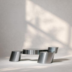 Pavè sculptural zinc coffee table by dAM Atelier