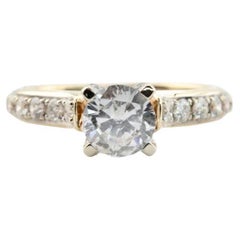 Pave Set 1.13ctw Diamond Engagement Ring in 14K Yellow Gold