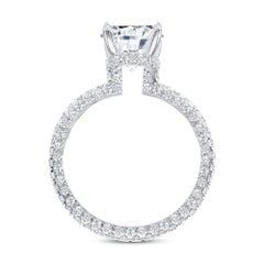 Pave Set 1.50 Carat Round Cut Diamond Engagement Ring Certified