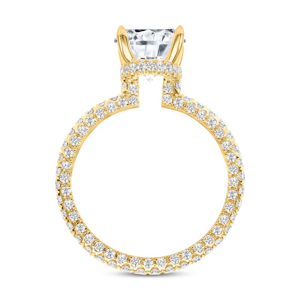 For Sale:  Pave Set 1.50 Carat Round Cut Diamond Engagement Ring Certified 4
