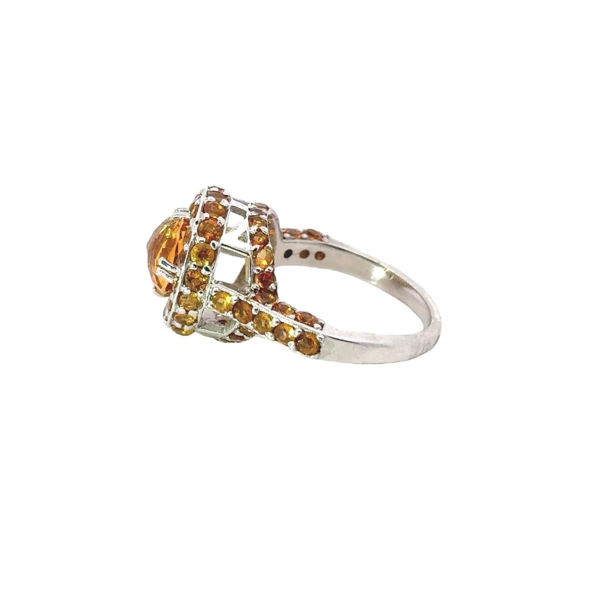 For Sale:  Pave Set 4.85 Crt Birthstone Citrine Unisex Dome Ring for Gifts in 925 Silve 5