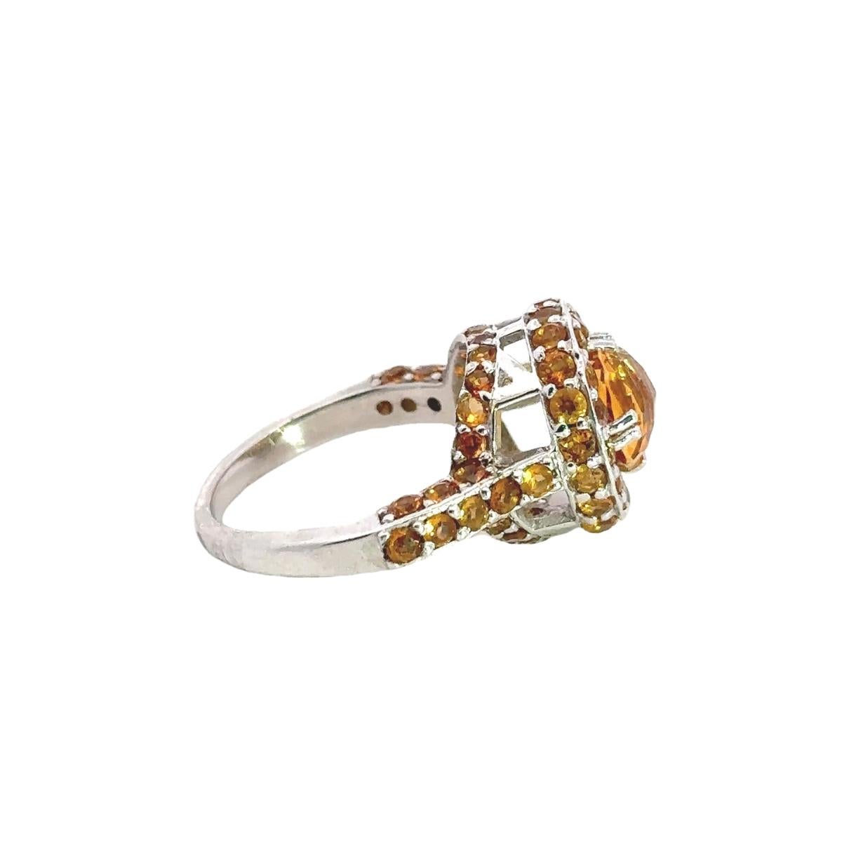 For Sale:  Pave Set 4.85 Crt Birthstone Citrine Unisex Dome Ring for Gifts in 925 Silve 6