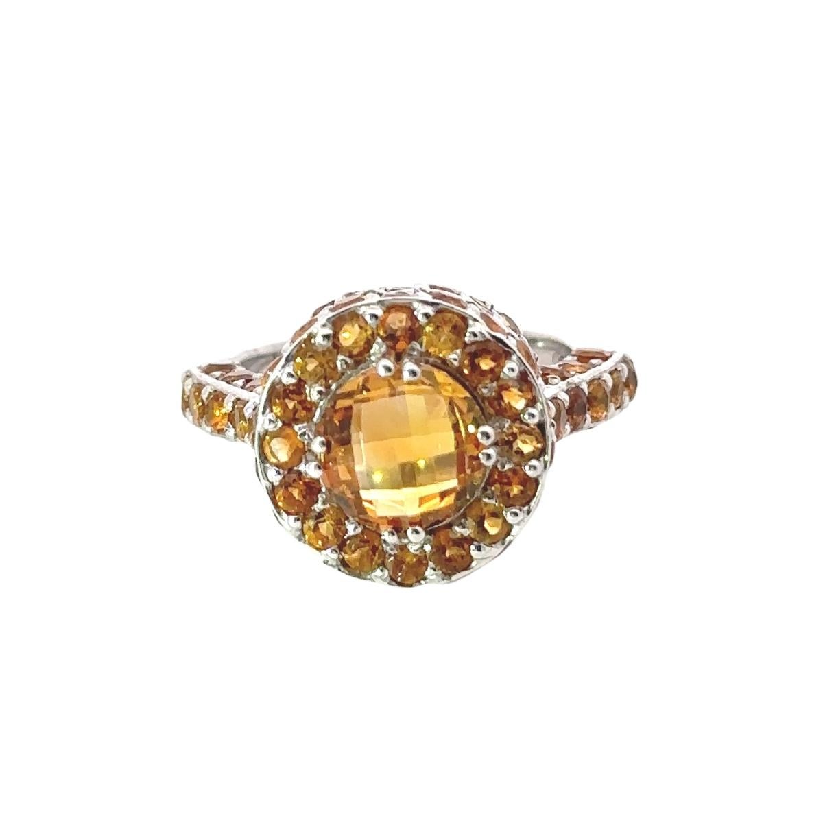 For Sale:  Pave Set 4.85 Crt Birthstone Citrine Unisex Dome Ring for Gifts in 925 Silve 7