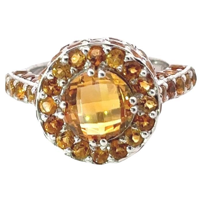 For Sale:  Pave Set 4.85 Crt Birthstone Citrine Unisex Dome Ring for Gifts in 925 Silve