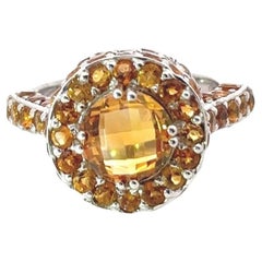 Anello a cupola con pietra di nascita Citrino da 4,85 carati per il regalo della festa della mamma in argento 925.