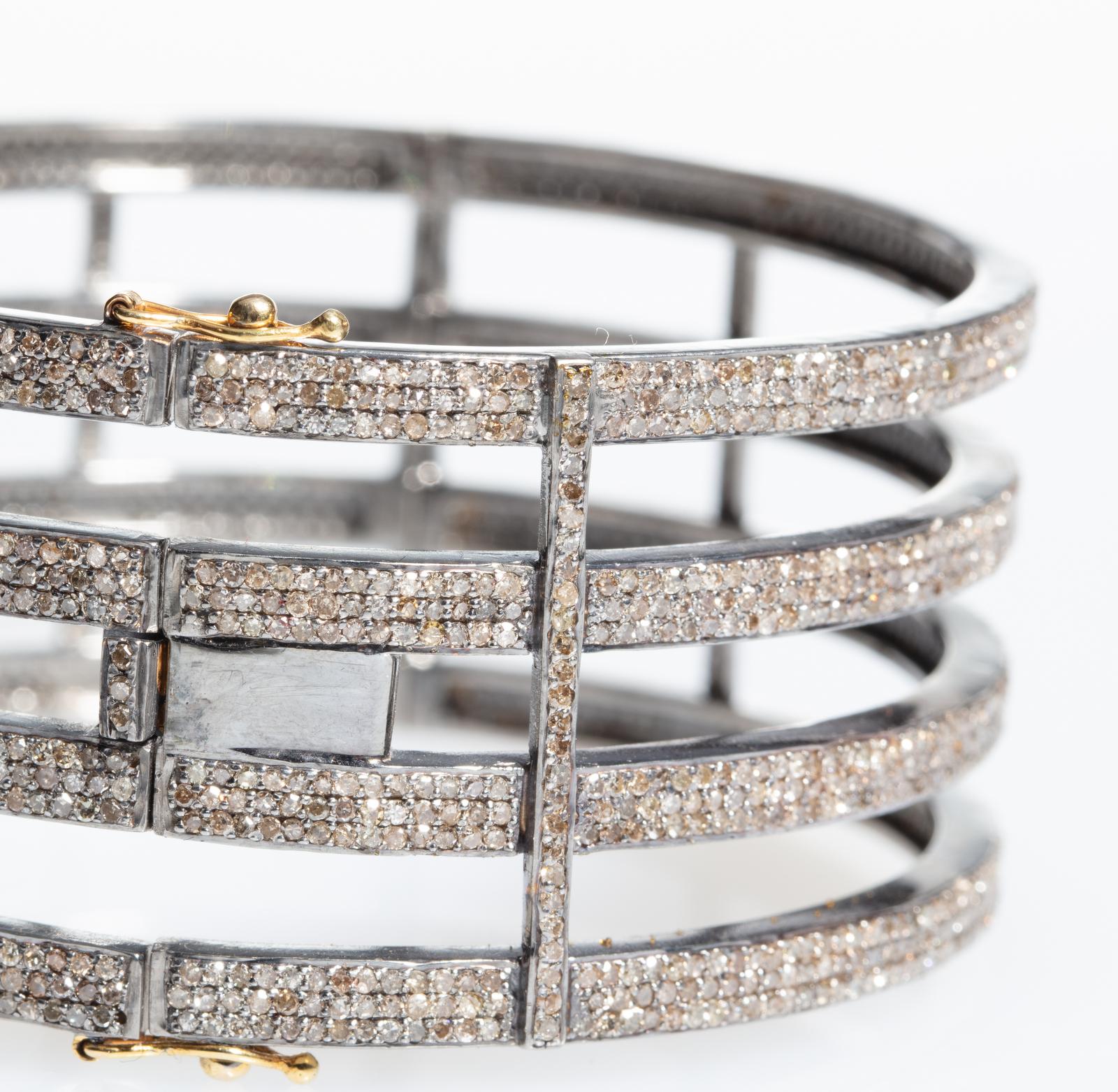 Pavé Set Diamond Cuff Bracelet In Excellent Condition In Nantucket, MA
