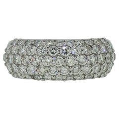 Pave Set Diamond Domed Ring 18 Karat White Gold 1.50 Carat