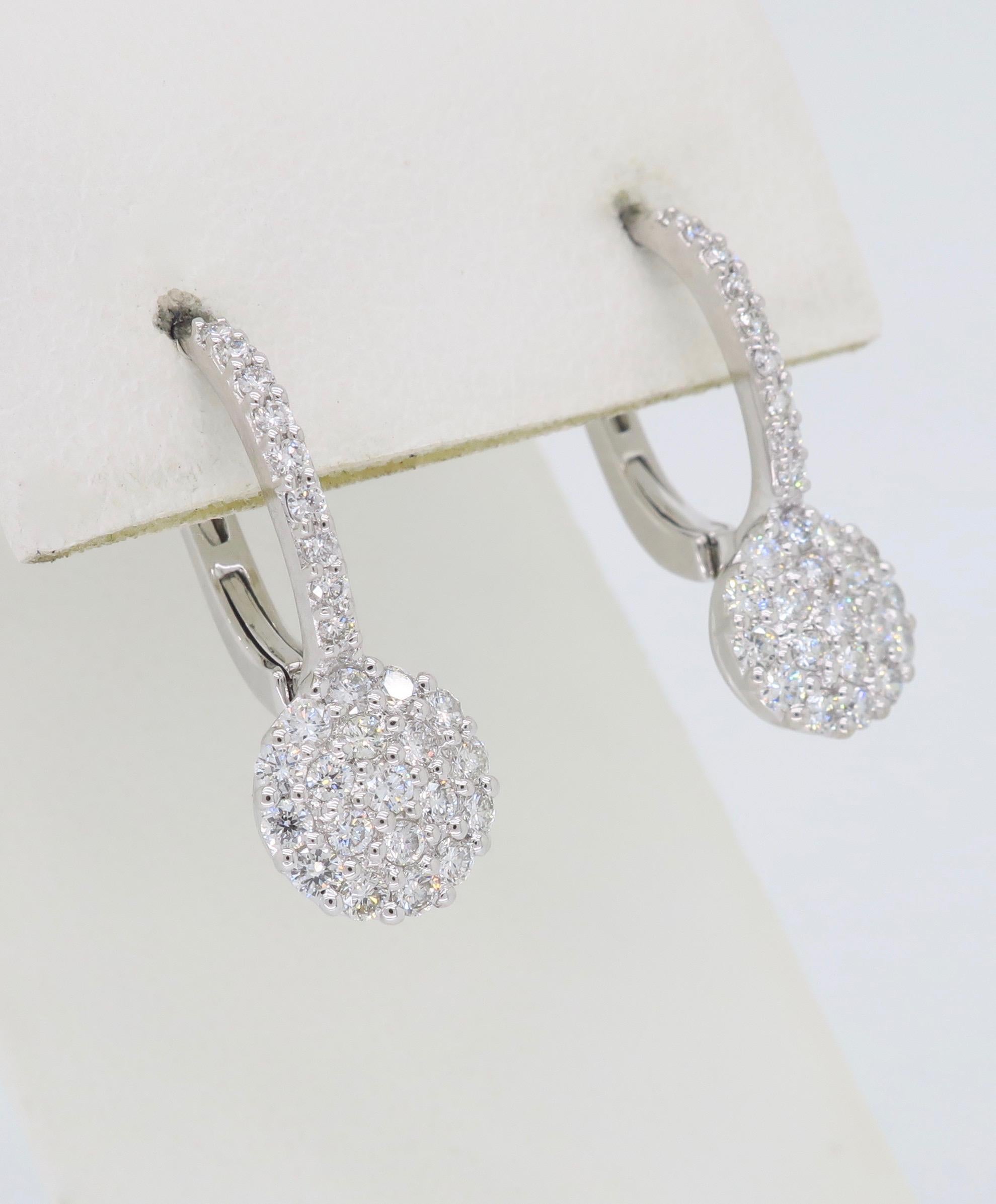 Pave Set Diamond Drop Earrings 2