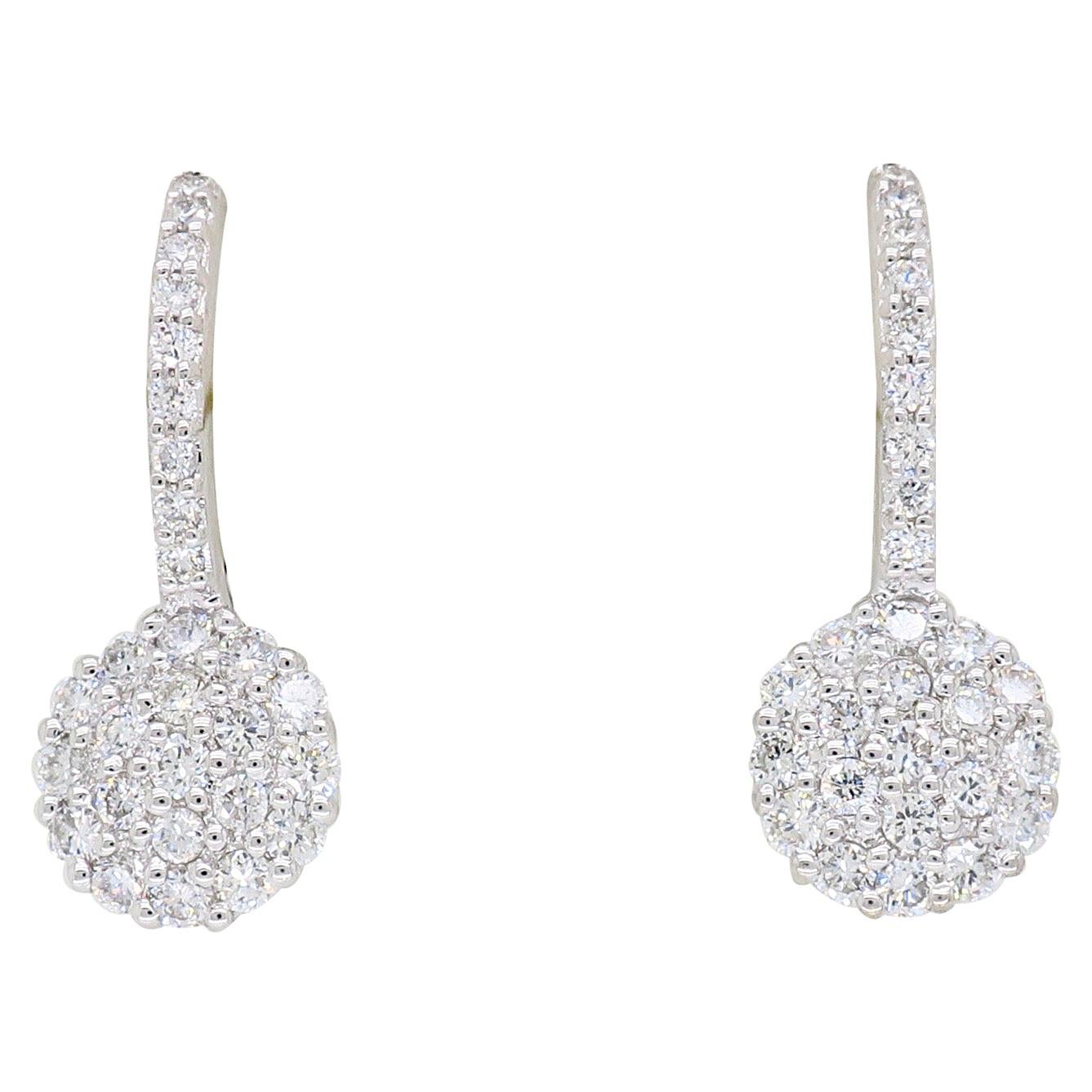 Pave Set Diamond Drop Earrings
