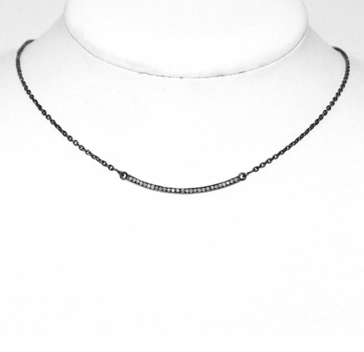 Pave Set Diamond Necklace Sterling Silver Fine Jewelry Verlobungshalskette Geschenk. im Angebot 10