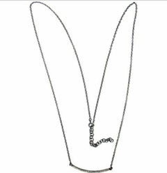 Pave Set Diamond Necklace Sterling Silver Fine Jewelry Engagement Necklace Gift.