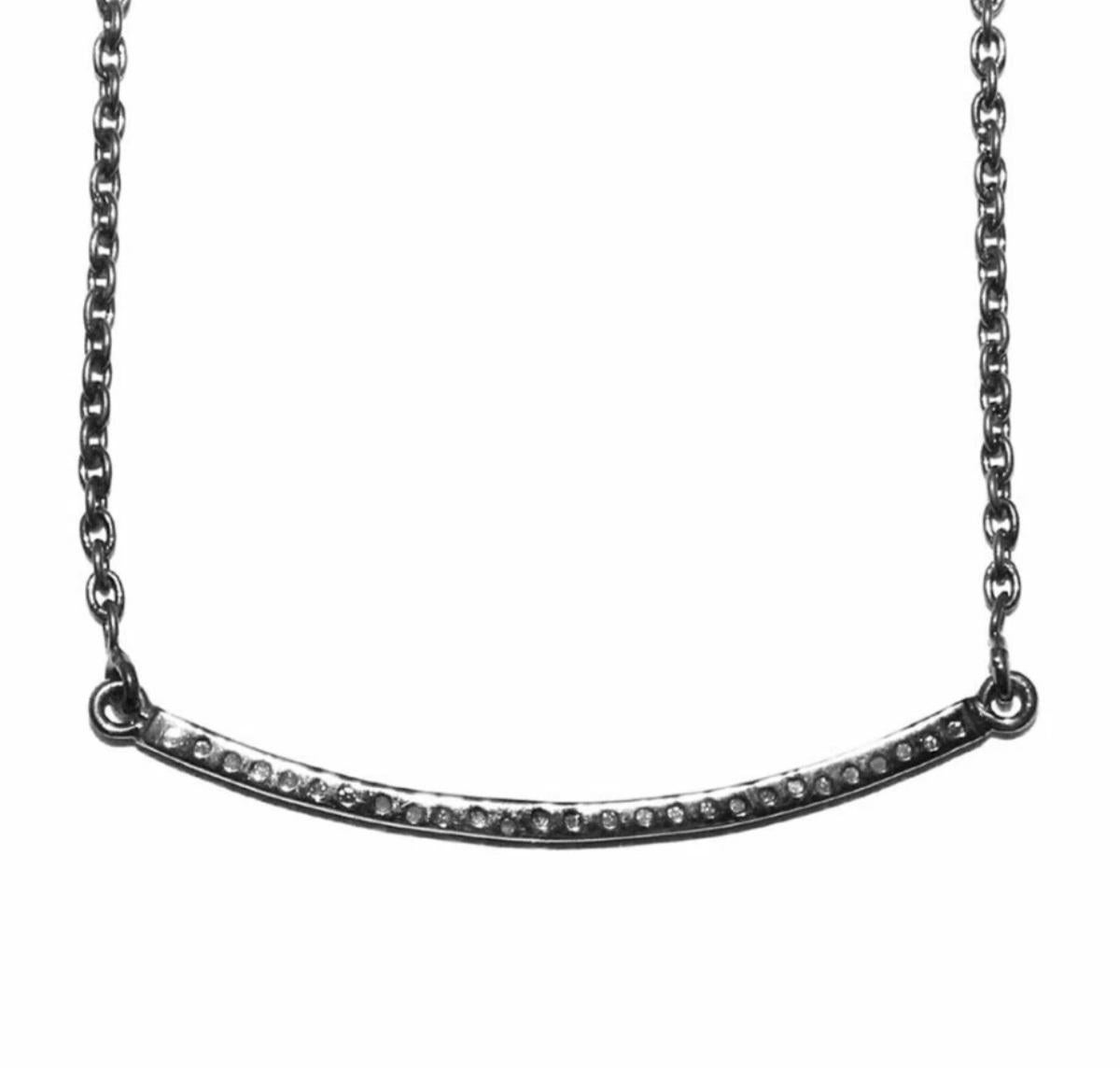 Pave Set Diamond Necklace Sterling Silver Fine Jewelry Verlobungshalskette Geschenk. (Rundschliff) im Angebot