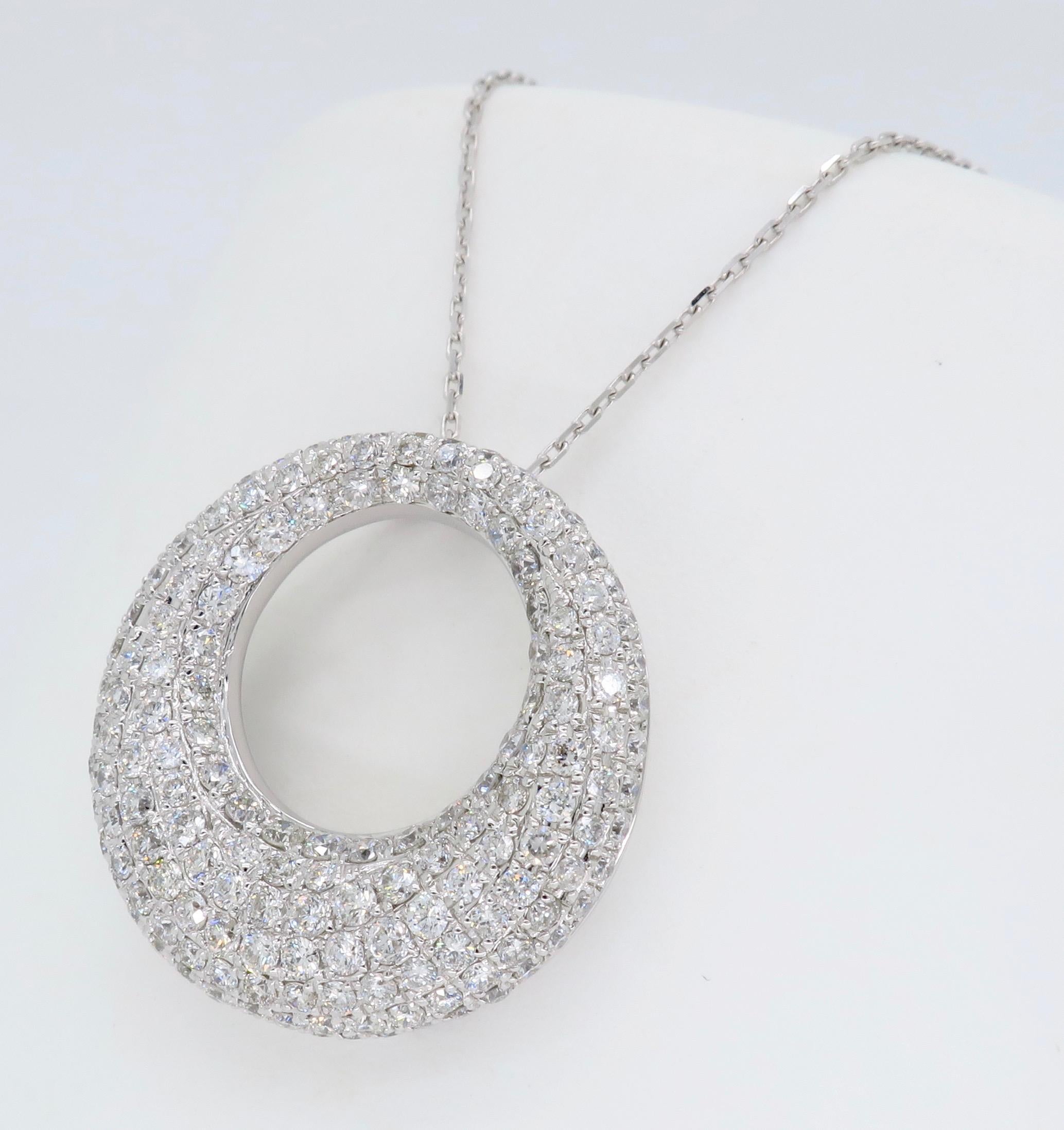 circle pave necklace