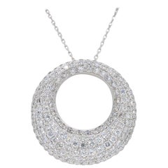 Pave Set Diamond Open Circle Necklace