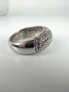 Pave Set Diamond Ring 14 Karat White Gold Cocktail Ring