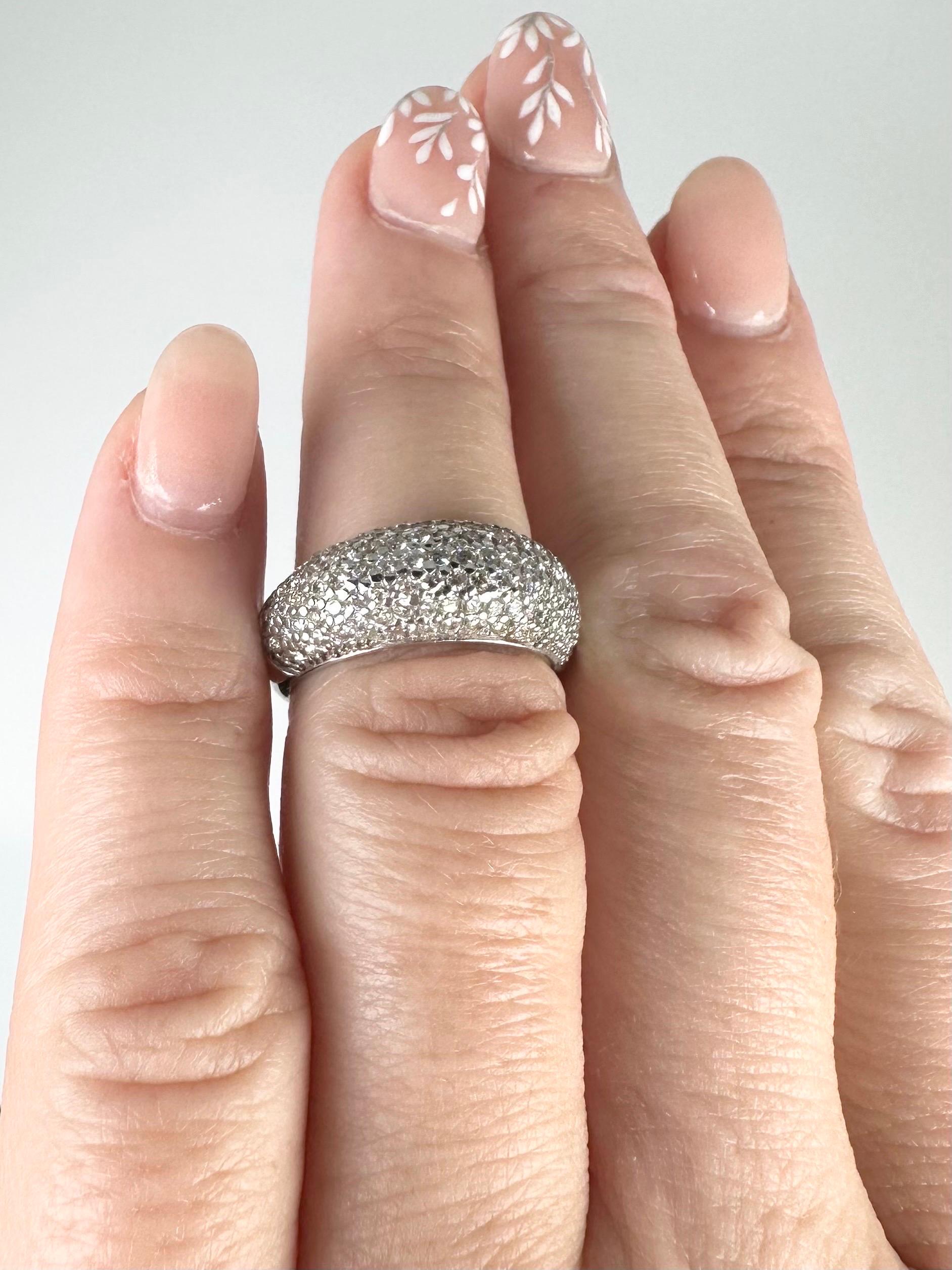 Pave Set Diamond Ring 14 Karat White Gold Cocktail Ring In New Condition For Sale In Jupiter, FL