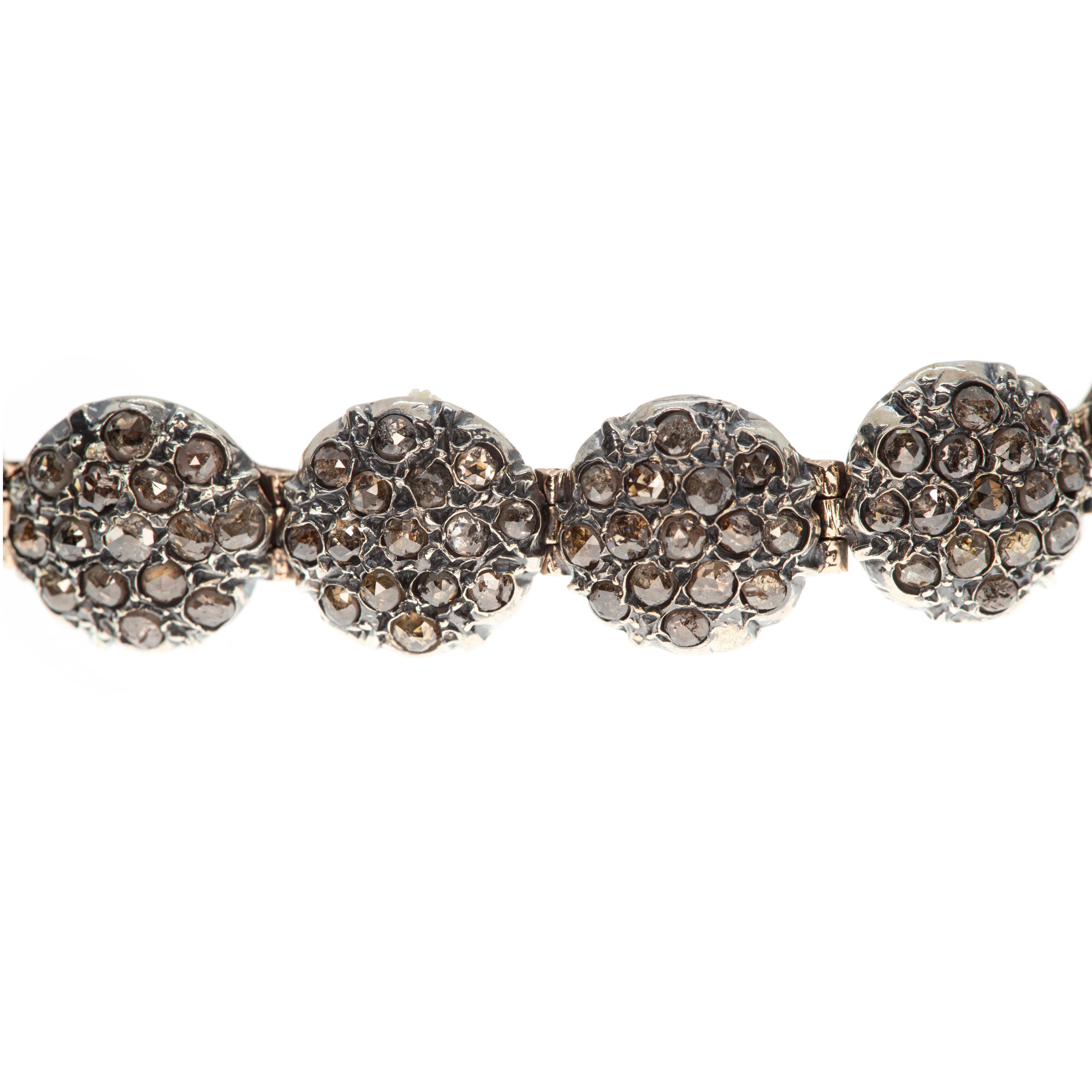 Understated and elegant, and yet 600-odd years in the making, this rose gold and silver tennis bracelet is produced using an ancient Albanian technique that was brought to Palermo in the fifteenth century. 

The tennis is made of 9-carats rose gold