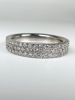 Pave set diamond wedding band 14KT gold 1.26ct diamond ring